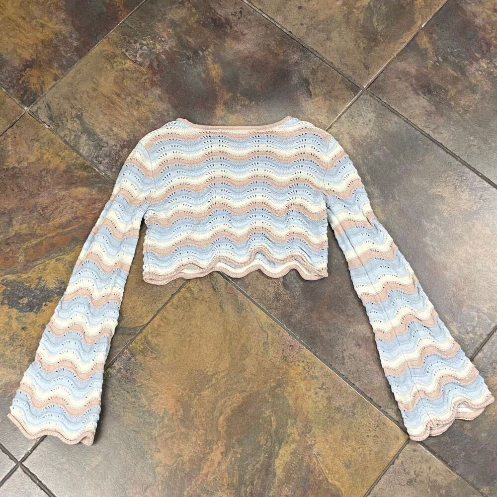 Altar'd State Kelsey Striped Cropped Sweater XS - Picture 7 of 9